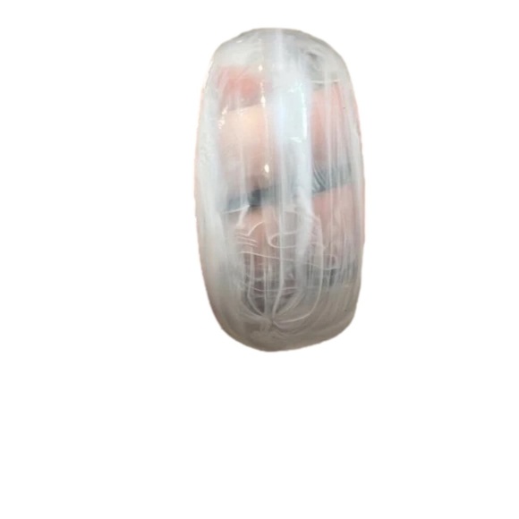 Black and White Lucite Clamper Bracelet - Hinged Bracelet, S/ M - Picture 3 of 5